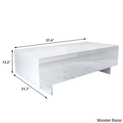 Khiryt Sled Marble Rectangle High Gloss Coffee And Center Table Elegant Center