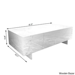 Khiryt Sled Marble Rectangle High Gloss Coffee And Center Table Elegant Center
