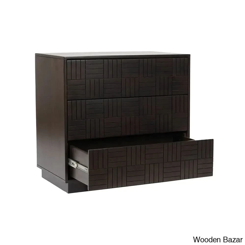 Kimn Style 3 Chest Of Drawers - Wooden Bazar