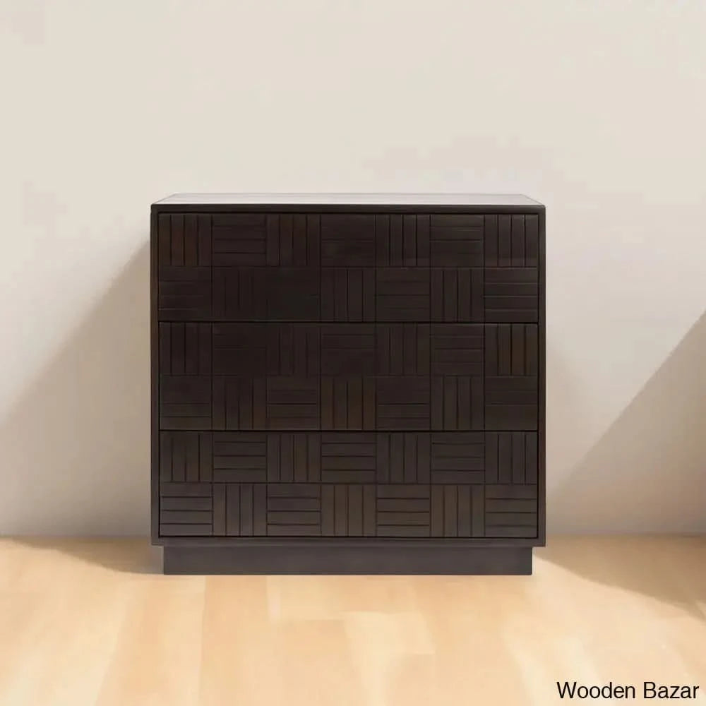 Kimn Style 3 Chest Of Drawers - Wooden Bazar