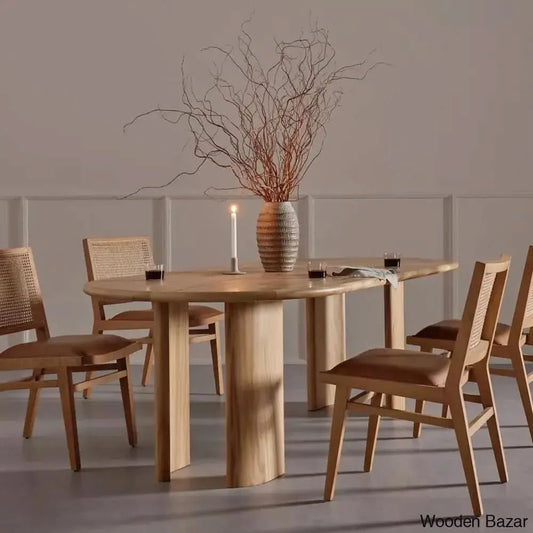 Kingsley Natural Solid Wood Dining Table With Innovative Design