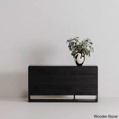 Kipling 6 Chest Of Drawers With Timeless Tresures - Wooden Bazar Black