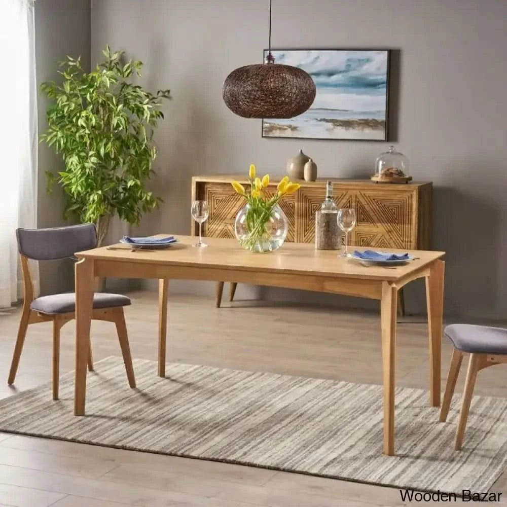 Kipling Chic Modern Dining Table In Teak Wood Design