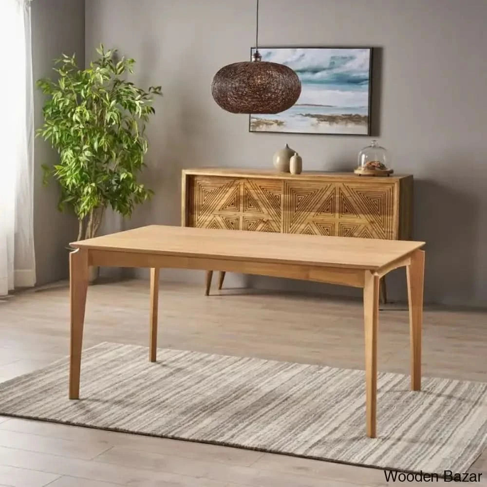 Kipling Chic Modern Dining Table In Teak Wood Design