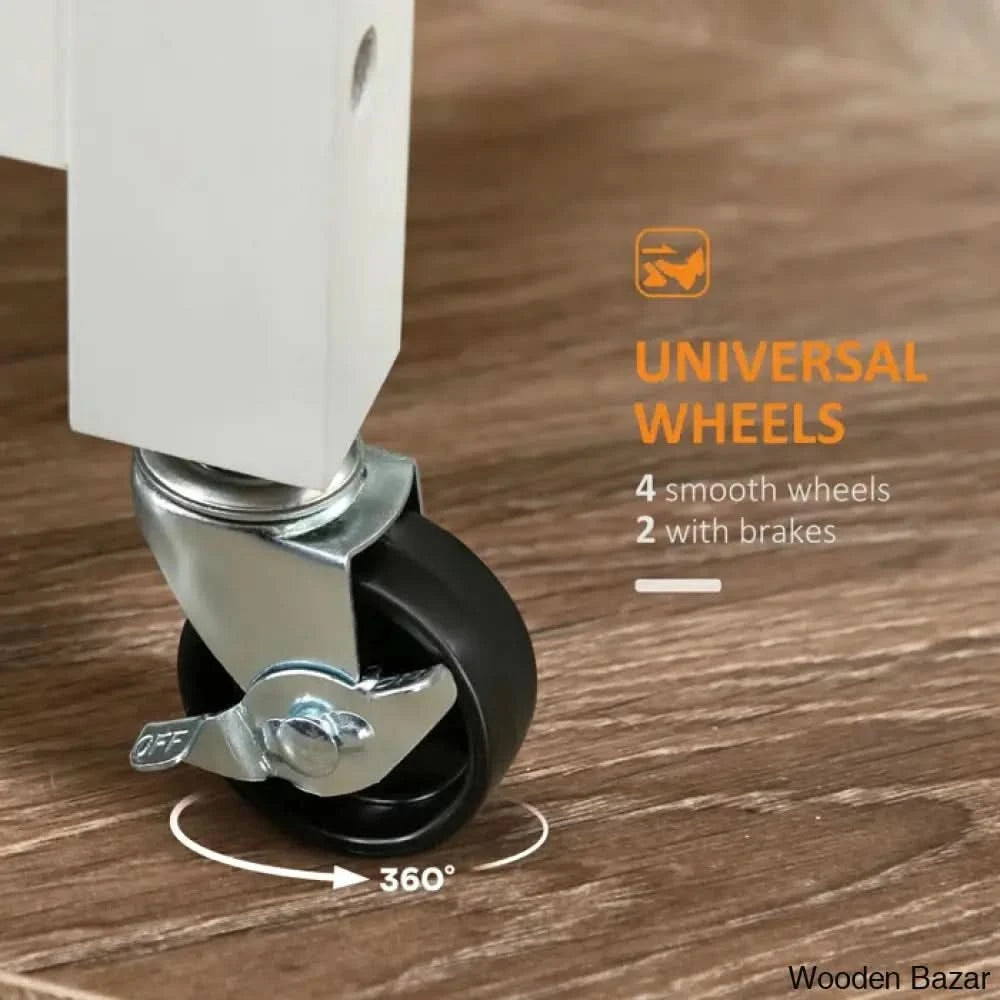 Kleiman Wood Kitchen Island Trolley Cart Cabinet Kitchen Island With Storage