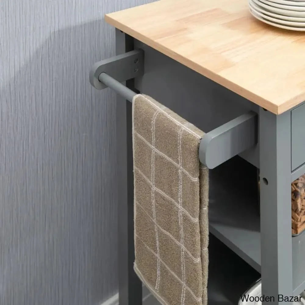 Kleiman Wood Kitchen Island Trolley Cart Cabinet Kitchen Island With Storage