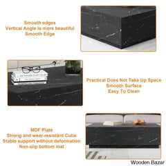 Kluseky 47āā Faux Marble Modern Block Coffee And Center Table