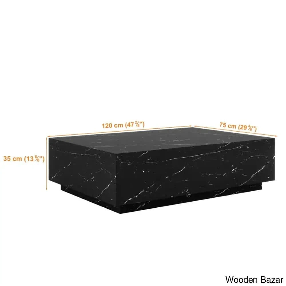 Kluseky 47āā Faux Marble Modern Block Coffee And Center Table