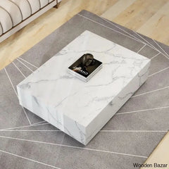 Kluseky 47āā Faux Marble Modern Block Coffee And Center Table