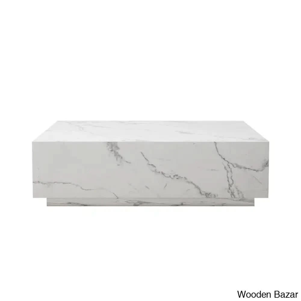 Kluseky 47āā Faux Marble Modern Block Coffee And Center Table
