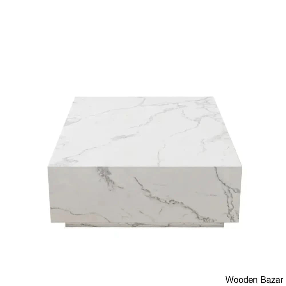 Kluseky 47āā Faux Marble Modern Block Coffee And Center Table