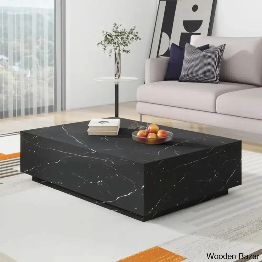 Kluseky 47āā Faux Marble Modern Block Coffee And Center Table