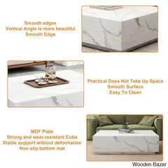 Kluseky 47āā Faux Marble Modern Block Coffee And Center Table