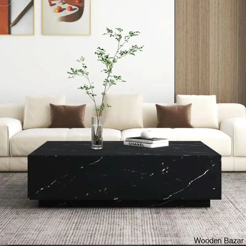 Kluseky 47āā Faux Marble Modern Block Coffee And Center Table