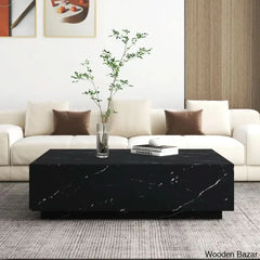Kluseky 47āā Faux Marble Modern Block Coffee And Center Table Black/White