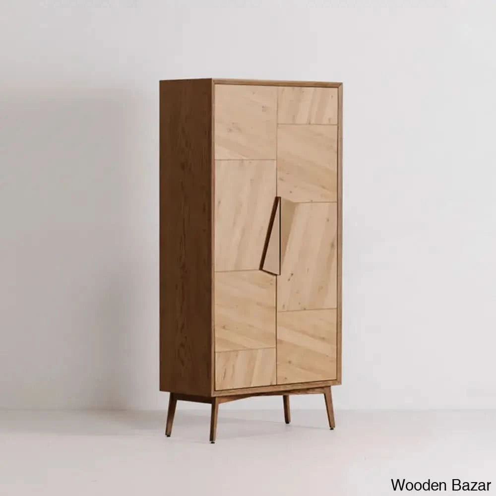 Kourtney Crafted Comfort Charlton Tall Cabinet Wardrobe - Wooden Bazar