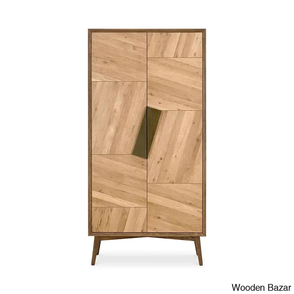 Kourtney Crafted Comfort Charlton Tall Cabinet Wardrobe - Wooden Bazar