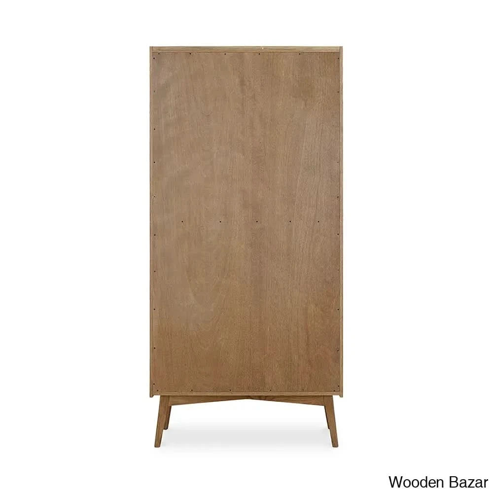 Kourtney Crafted Comfort Charlton Tall Cabinet Wardrobe - Wooden Bazar