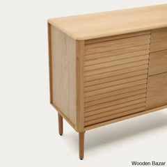 Kristyal Amazing Solid Wood Lenon Cabinet With 1 Door And 3 Drawers