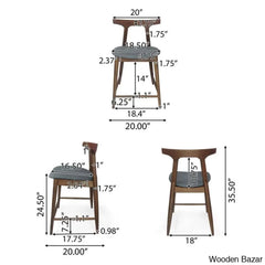 Lanadrey Swivel Upholstered 24.5’’ Counter Stool With Solid Wood Frame (Set Of 2)Counter And