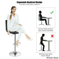 Lat Swivel Upholstered Adjustable Height Counter And Bar Stool With Metal Frame