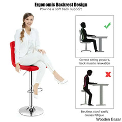 Lat Swivel Upholstered Adjustable Height Counter And Bar Stool With Metal Frame