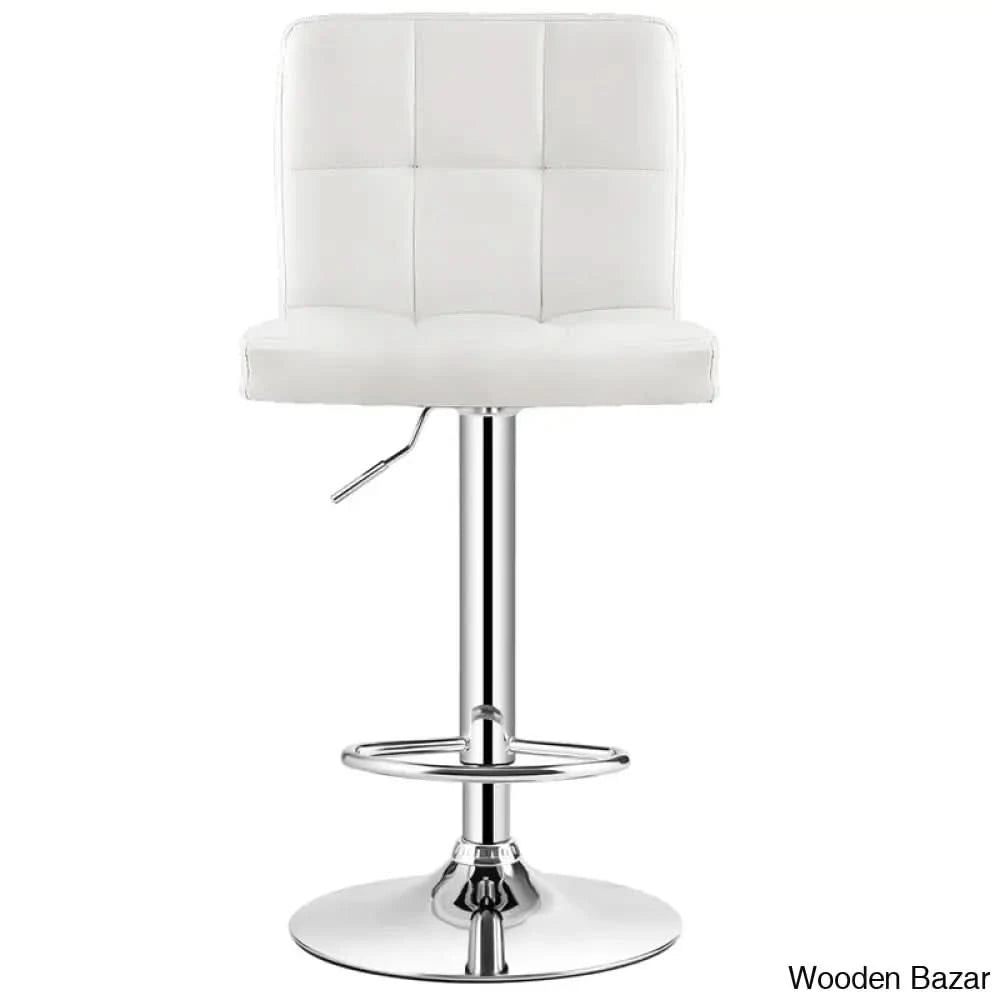 Lat Swivel Upholstered Adjustable Height Counter And Bar Stool With Metal Frame