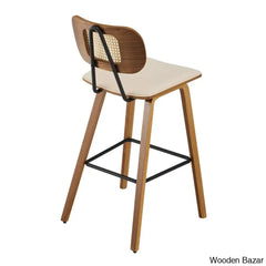 Latiu Swivel Upholstered Rattan Counter & Bar Stool