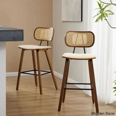 Latiu Swivel Upholstered Rattan Counter & Bar Stool