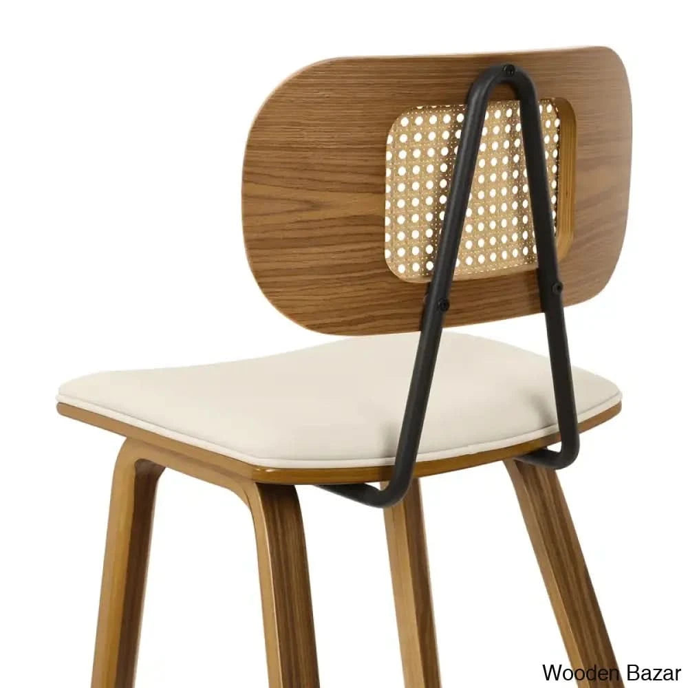 Latiu Swivel Upholstered Rattan Counter & Bar Stool