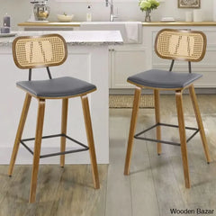 Latiu Swivel Upholstered Rattan Counter & Bar Stool