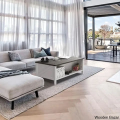 Learoyc 46āā 4 Legs Rectangular Coffee And Center Table With Storage And Drawer For Living Room