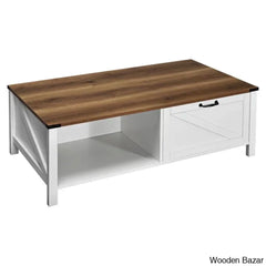 Learoyc 46āā 4 Legs Rectangular Coffee And Center Table With Storage And Drawer For Living Room