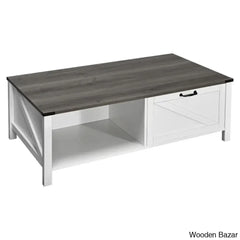 Learoyc 46āā 4 Legs Rectangular Coffee And Center Table With Storage And Drawer For Living Room