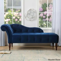 Leilani Right Arm Facing Chaise Lounge Sofa - Wooden Bazar Navy Blue