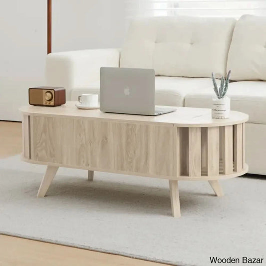 Lesaige Lift Top Coffee And Center Table With Hidden Storage Oak