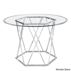 Licken Luxury 4 Seater Glass Top Dining Set - Wooden Bazar