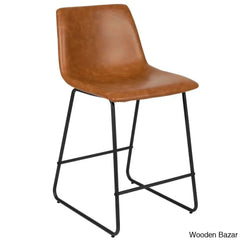 Liekelen Swivel Commercial Grade Leather Soft Upholstered Bar & Counter Stools (Set Of 2)