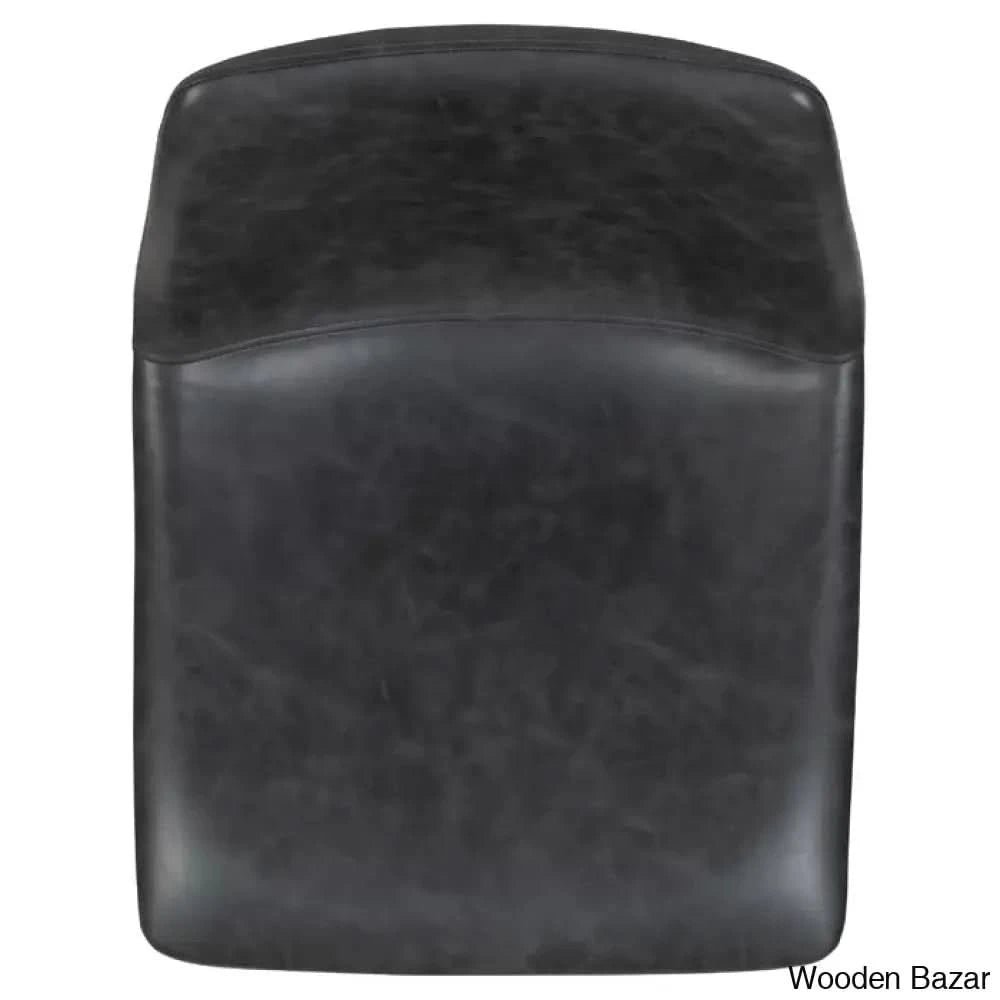 Liekelen Swivel Commercial Grade Leather Soft Upholstered Bar & Counter Stools (Set Of 2)