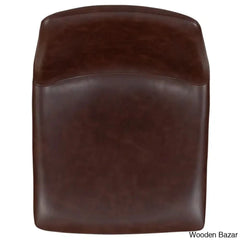 Liekelen Swivel Commercial Grade Leather Soft Upholstered Bar & Counter Stools (Set Of 2)