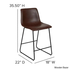 Liekelen Swivel Commercial Grade Leather Soft Upholstered Bar & Counter Stools (Set Of 2)