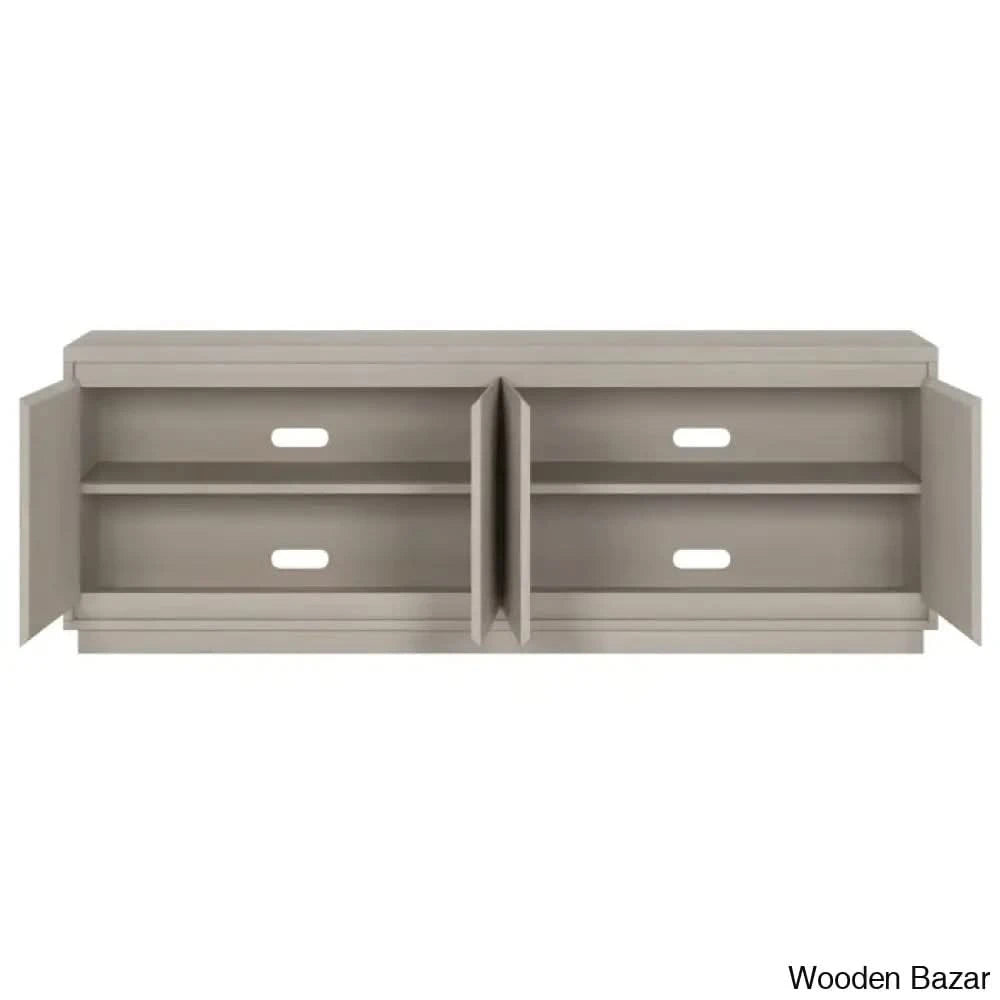 Linio Stylish Rattan Cabinet Media Console For Large Tv Set