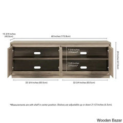 Linio Stylish Rattan Cabinet Media Console For Large Tv Set