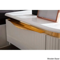 Linne Luxury 3 Piece Bedroom Set With Dressing Table Side - Wooden Bazar