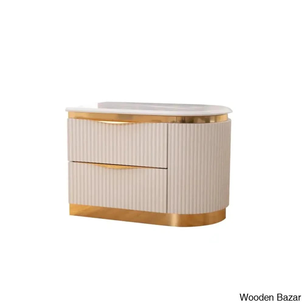 Linne Luxury 3 Piece Bedroom Set With Dressing Table Side - Wooden Bazar