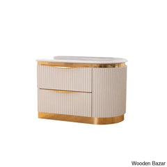 Linne Luxury 3 Piece Bedroom Set With Dressing Table Side - Wooden Bazar