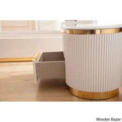 Linne Luxury 3 Piece Bedroom Set With Dressing Table Side - Wooden Bazar