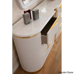 Linne Luxury 3 Piece Bedroom Set With Dressing Table Side - Wooden Bazar