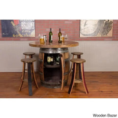 Lionio 4 Seater Solid Wood Pedestal Dining Set