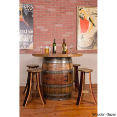 Lionio 4 Seater Solid Wood Pedestal Dining Set